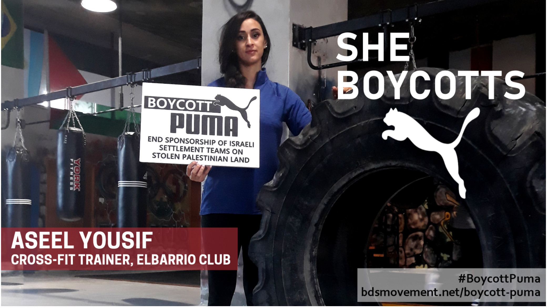 She Moves Us. But Puma helps oppress Palestinian Women.